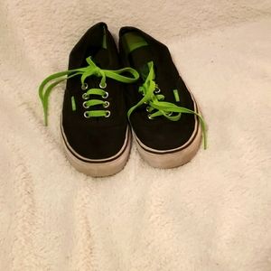 Black and green vans